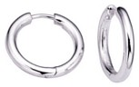 Silver hoop earrings High polish Sterling Silver Circular hinged 18mm