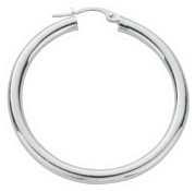 Silver hoop earrings High polish Sterling Silver Circle plain 2mm, 4.2 grams.