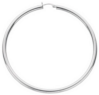 Silver hoop earrings High polish Sterling Silver Circle plain 2mm, 8.4 grams.