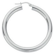 Silver hoop earrings High polish Sterling Silver Circle plain 3mm, 6.3 grams.