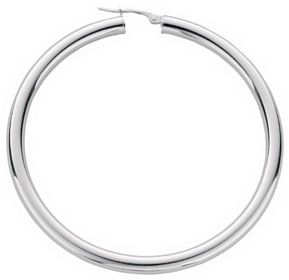 Silver hoop earrings High polish Sterling Silver Circle plain 3mm, 9.8 grams.