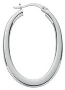 Silver hoop earrings High polish Sterling Silver Oval square graduated, 5.5 grams.