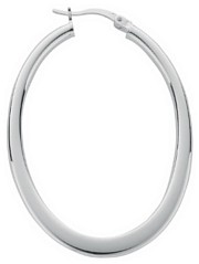 Silver hoop earrings High polish Sterling Silver Oval square graduated, 7.4 grams.