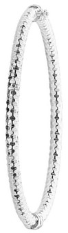 Silver bangle High polish Sterling Silver 4mm light regular hammered, 8 grams.