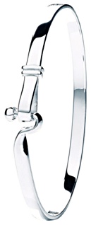 Silver bangle High polish Sterling Silver 4mm oval twist, 7.7 grams.