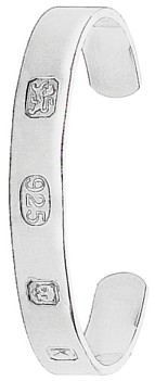 Silver bangle High polish Sterling Silver 10mm gents large hallmarks wrap, 35 grams.