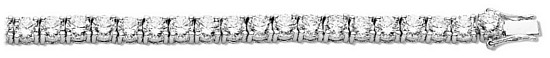 Silver bracelet High polish Sterling Silver Clear zirconium Tennis 7.5 inch, 22.5 grams.