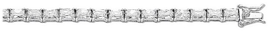 Silver bracelet High polish Sterling Silver Clear zirconium Tennis emerald cut 7.5 inch, 20 grams.