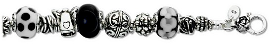 Silver bracelet High polish Sterling Silver Murano glass 7.5 inch, 44 grams.