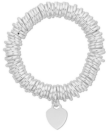 Silver bracelet High polish Sterling Silver Rings hollow and heart 7.5 inch, 54 grams.