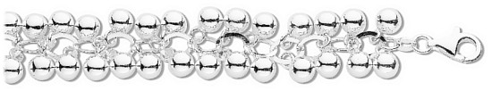 Silver bracelet High polish Sterling Silver Linked double ball 7.5 inch, 21.5 grams.