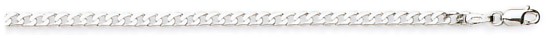 Silver chain High polish Sterling Silver 28 inch 3mm x 0.65mm curb economy, 9.4 grams.