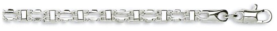 Silver chain High polish Sterling Silver 20 inch 5mm folded rectangular alternate, 45 grams.