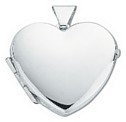 Silver pendant High polish Sterling Silver Heart plain