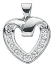 Silver pendant Sterling Silver Clear zirconium Heart twist, 3.9 grams.