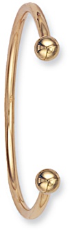 Gold bangle High polish 9ct gold 3.5mm torque (ladies shown), 18 grams.