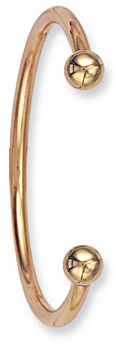 Gold bangle High polish 9ct gold Gents 4mm torque (ladies shown), 24.5 grams.