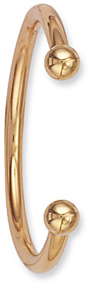 Gold bangle High polish 9ct gold Gents 6mm solid wire torque, 54.5 grams.