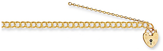 Gold bracelet High polish 9ct gold Square oval links alternate knurled, 4.2 grams.