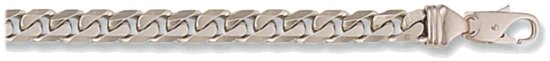 Gold bracelet High polish 9ct white gold Gents 8.5 inch curb tight link 6mm, 30 grams.