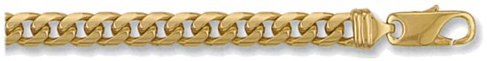 Gold bracelet High polish 9ct gold Gents 8.5 inch curb domed 7mm, 30 grams.