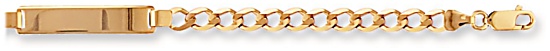 Gold bracelet High polish 9ct gold Identity curb 4.5mm 6 inch, 4.5 grams.
