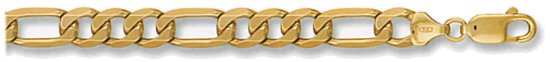 Gold bracelet High polish 9ct gold Gents 8.5 inch figaro 8mm, 20 grams.