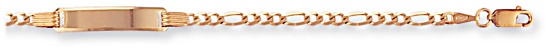 Gold bracelet High polish 9ct gold Identity figaro 6 inch, 1.8 grams.