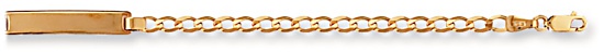 Gold bracelet High polish 9ct gold Identity curb 6 inch, 2.6 grams.