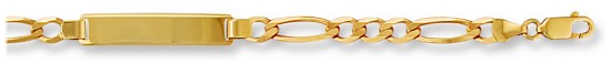 Gold bracelet High polish 9ct gold Identity figaro 4.5mm 6 inch, 4.5 grams.