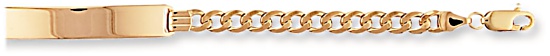 Gold bracelet High polish 9ct gold Identity curb 7.5 inch, 7.0 grams.