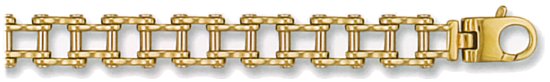 Gold bracelet High polish 9ct gold Gents 8.5 inch motor chain 11mm, 34 grams.