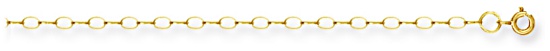 Gold chain 18 inch High polish 9ct gold 2.5mm belcher oval, 1.8 grams.
