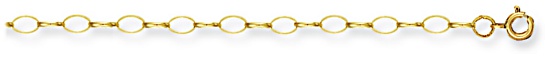 Gold chain 28 inch High polish 9ct gold 4mm belcher oval, 7.3 grams.