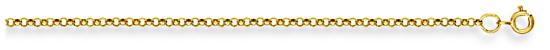 Gold chain 16 inch High polish 9ct gold 1.5mm belcher round, 4.6 grams.