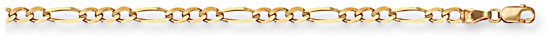 Gold chain 24 inch High polish 9ct gold 3mm figaro economy, 6.8 grams.