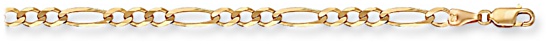 Gold chain 24 inch High polish 9ct gold 3.5mm figaro economy, 9.6 grams.