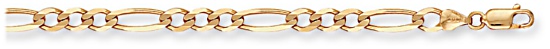 Gold chain 24 inch High polish 9ct gold 4.5mm figaro economy, 14.9 grams.