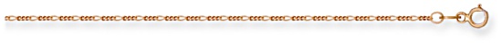 Gold chain 20 inch High polish 9ct gold 0.6mm figaro, 1.6 grams.