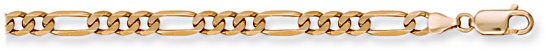 Gold chain 28 inch High polish 9ct gold 5mm figaro, 27.7 grams.