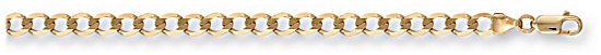 Gold bracelet High polish 9ct gold Gents 4mm curb economy 8.5 inch, 3.8 grams.
