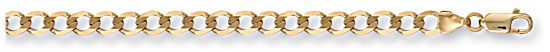 Gold bracelet High polish 9ct gold Gents 4.5mm curb economy 8.5 inch, 5.3 grams.