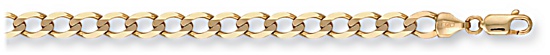 Gold bracelet High polish 9ct gold Gents 5mm curb economy 8.5 inch, 6.3 grams.