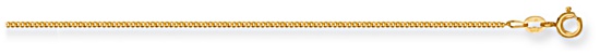Gold chain 20 inch High polish 9ct gold 1.2mm x 0.7mm curb classic, 2.5 grams.