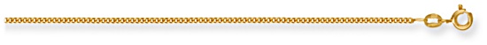 Gold chain 20 inch High polish 9ct gold 1.5mm x 0.75mm curb classic, 3.7 grams.