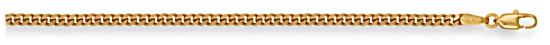 Gold chain 20 inch High polish 9ct gold Mens 2.7mm x 1.4mm curb classic, 11.3 grams.