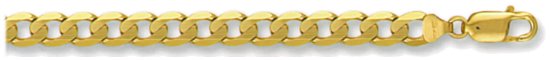Gold bracelet High polish 9ct gold Gents 6.5mm curb economy 8.5 inch, 12.7 grams.