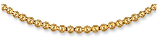 Gold necklace High polish 9ct gold Graduated balls 20 inch, 26 grams.