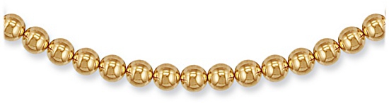 Gold necklace High polish 9ct gold 7.5mm balls 20 inch, 55 grams.