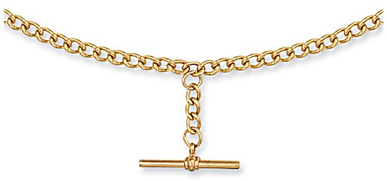 Gold necklace High polish 9ct gold 3mm curb Tbar 20 inch, 26.5 grams.